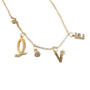 US Jewelry House Sterling Silver Rose Gold Love Letter Charm Necklace Pink NWT